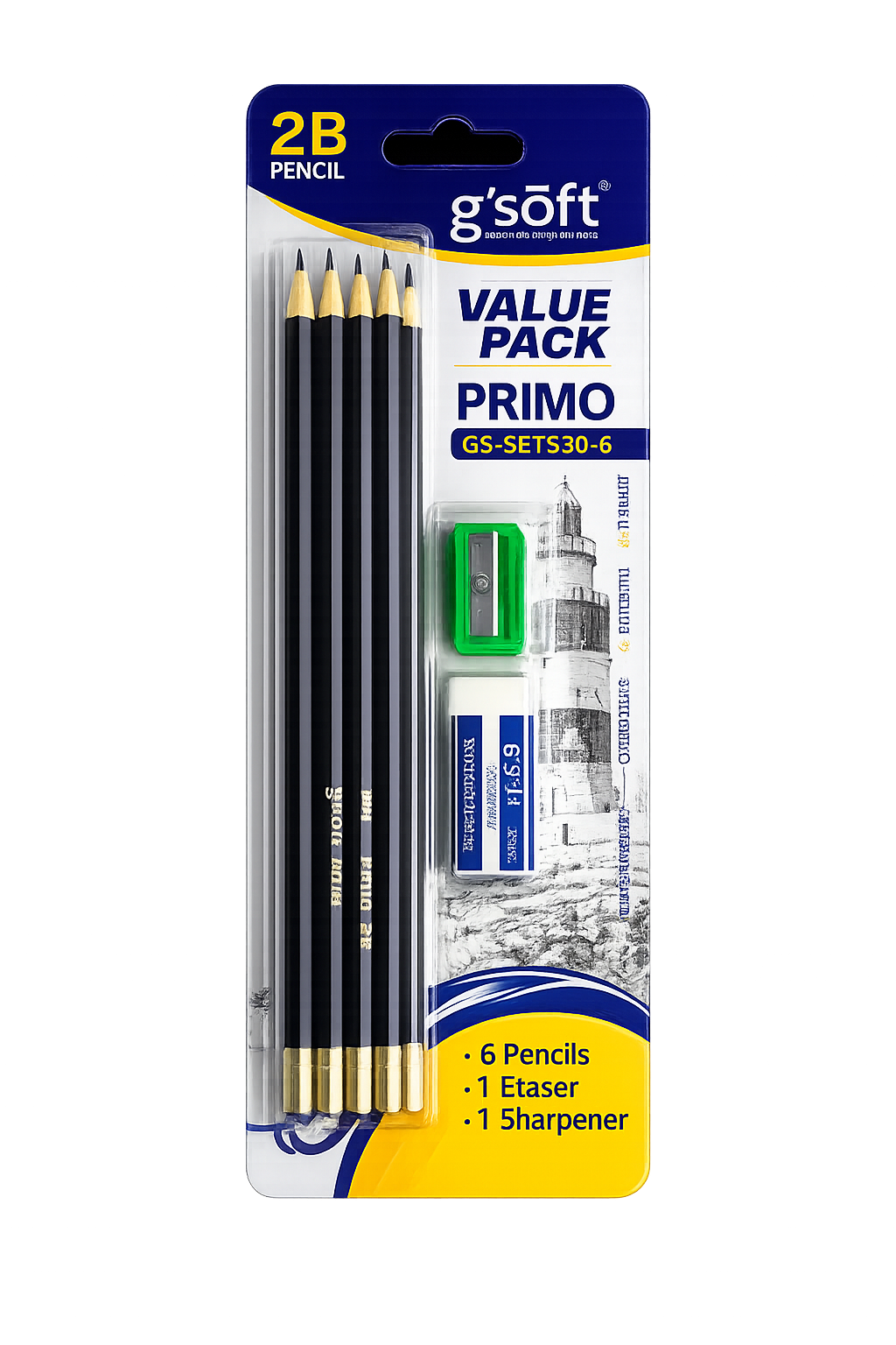 G-SOFT PRIMO 2B PENCIL +12 PCS/ BOX WP-GS-330